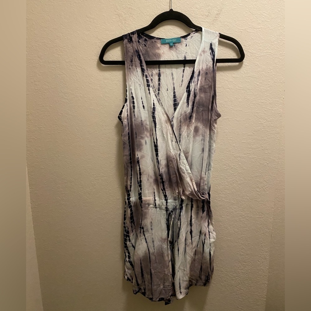 River + Sky Sleeveless Tie Dye Boho Style Romper